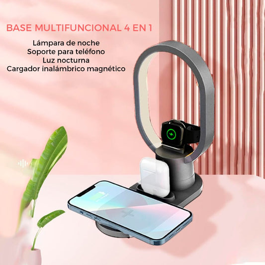 BASE CARGADOR INALÁMBRICO 4 EN 1